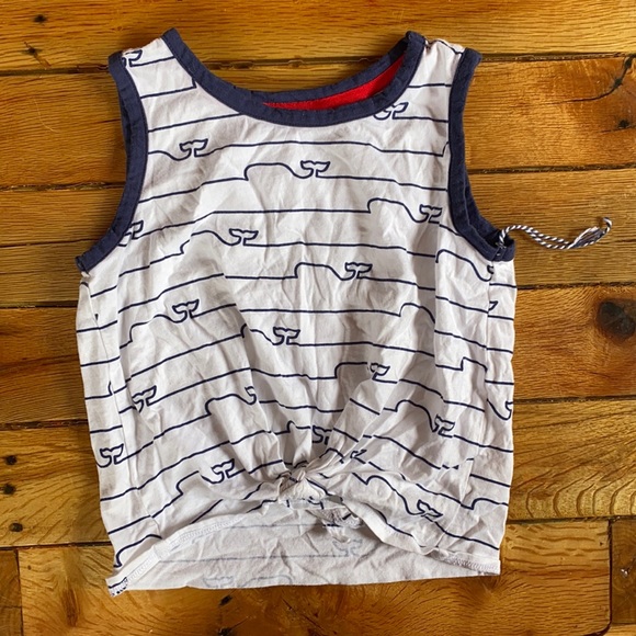 NEW Vineyard Vines Crop Tie Tank Top Printed White 6/6x